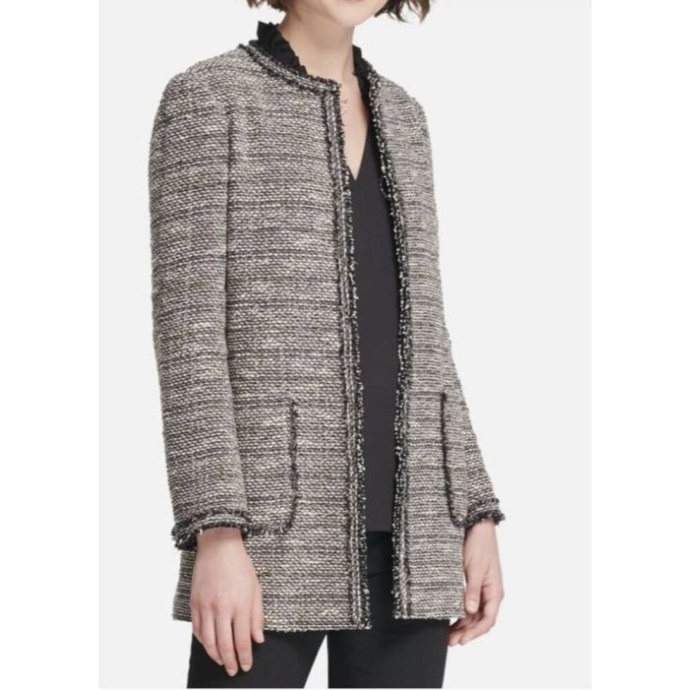 DKNY Womens Collarless Jacket, Size 14